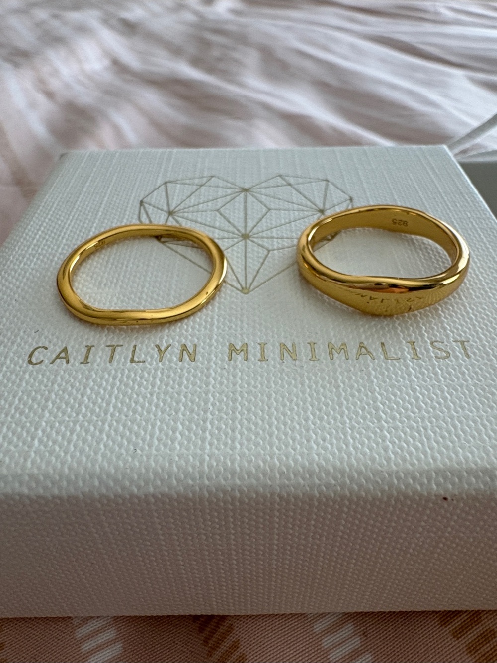 Caitlyn Minimalist Gold Ring set - Picture 4 of 5